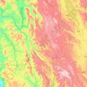 Pekon Township topographic map, elevation, terrain