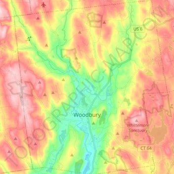 Woodbury topographic map, elevation, terrain