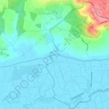 Bonnington topographic map, elevation, terrain