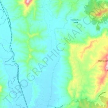 Fawcetts Plain topographic map, elevation, terrain