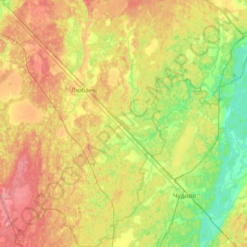 Трубникоборское сельское поселение topographic map, elevation, terrain