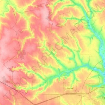 Катеринівська сільська громада topographic map, elevation, terrain