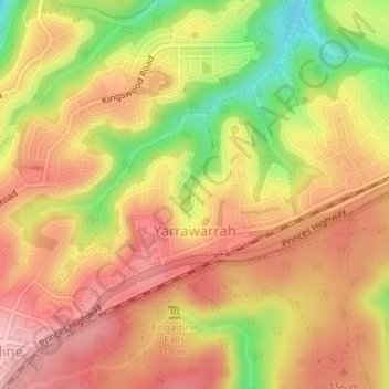 Yarrawarrah topographic map, elevation, terrain