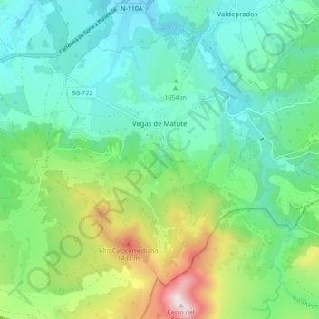 Vegas de Matute topographic map, elevation, terrain