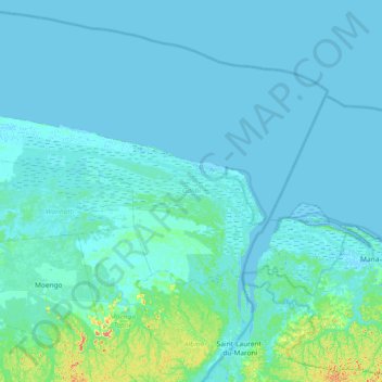 Galibi topographic map, elevation, terrain