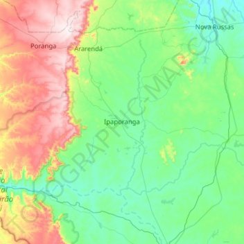 Ipaporanga topographic map, elevation, terrain