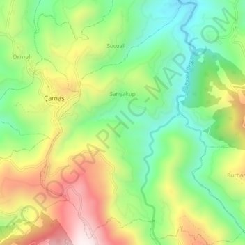 Sarıyakup Mahallesi topographic map, elevation, terrain