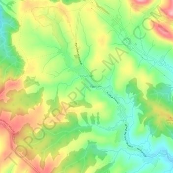 Pryslip topographic map, elevation, terrain