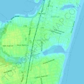 Lake Como topographic map, elevation, terrain