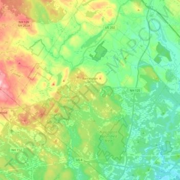 Barrington topographic map, elevation, terrain