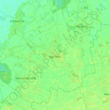 Martfeld topographic map, elevation, terrain