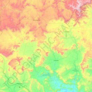 Emalahleni Local Municipality topographic map, elevation, terrain