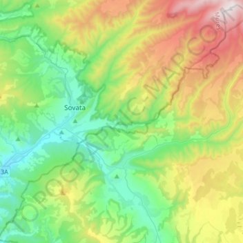 Praid topographic map, elevation, terrain