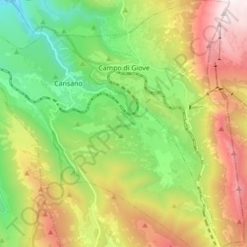 Campo di Giove topographic map, elevation, terrain