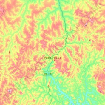 Padre Paraíso topographic map, elevation, terrain