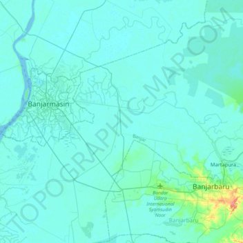 Martapura River topographic map, elevation, terrain