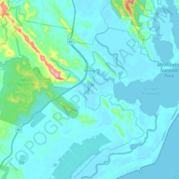 Nerong topographic map, elevation, terrain