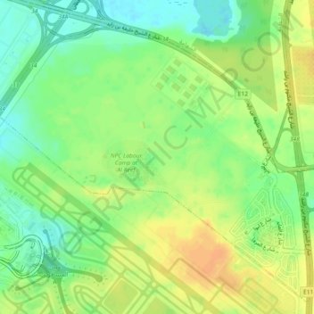 Al Reef topographic map, elevation, terrain