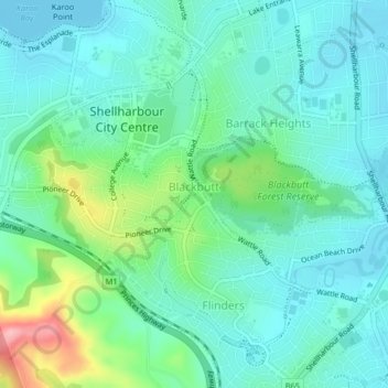 Blackbutt topographic map, elevation, terrain