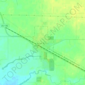 New Ross topographic map, elevation, terrain