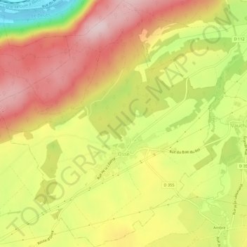 Osse topographic map, elevation, terrain