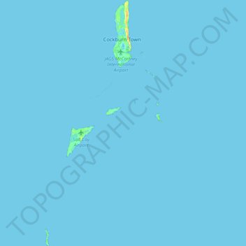 Turks Islands topographic map, elevation, terrain