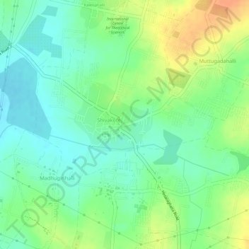 Shivakote topographic map, elevation, terrain