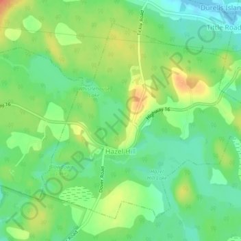 Hazel Hill topographic map, elevation, terrain