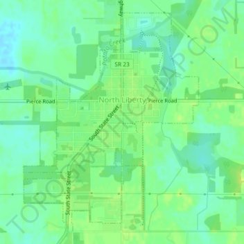 North Liberty topographic map, elevation, terrain