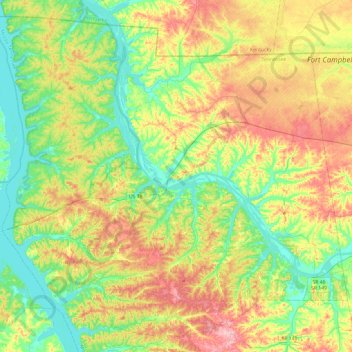 Stewart County topographic map, elevation, terrain