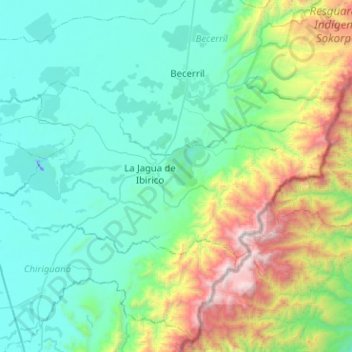 La Jagua de Ibirico topographic map, elevation, terrain
