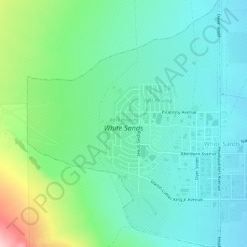 White Sands topographic map, elevation, terrain