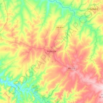 Astorga topographic map, elevation, terrain