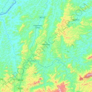 Tarumirim topographic map, elevation, terrain