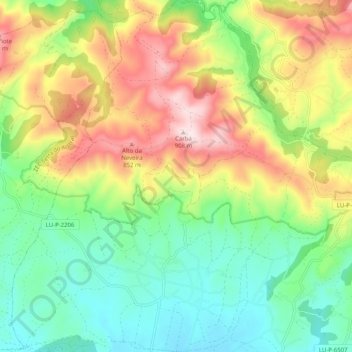 Vilapedre topographic map, elevation, terrain