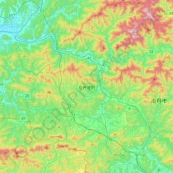 Kyotamba topographic map, elevation, terrain