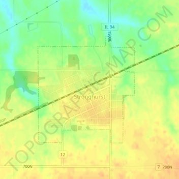 Stronghurst topographic map, elevation, terrain