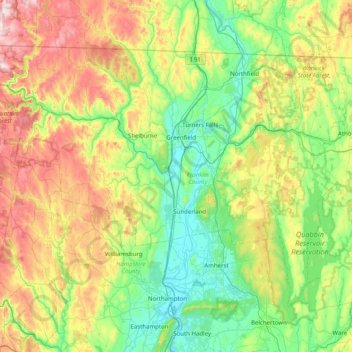 Franklin County topographic map, elevation, terrain