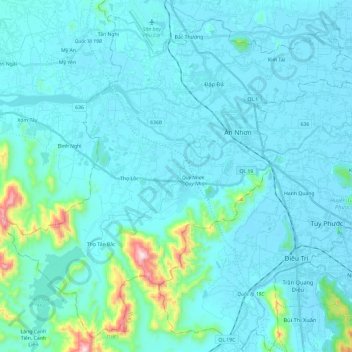 An Nhơn topographic map, elevation, terrain