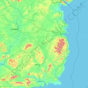 Leinster topographic map, elevation, terrain