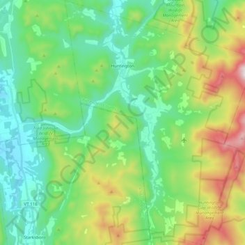 Huntington topographic map, elevation, terrain