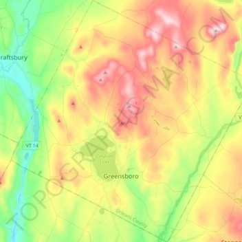 Greensboro topographic map, elevation, terrain