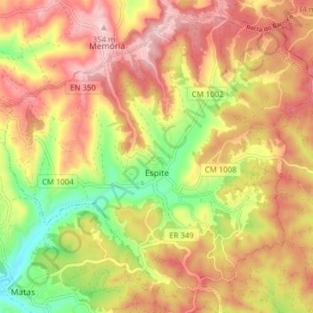 Espite topographic map, elevation, terrain