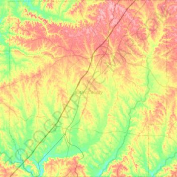 Butler County topographic map, elevation, terrain