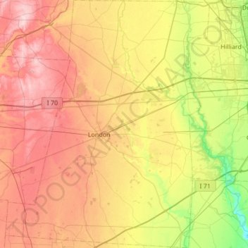 Madison County topographic map, elevation, terrain