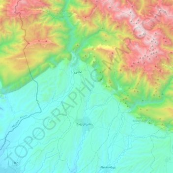 Tsalenjikha Municipality topographic map, elevation, terrain