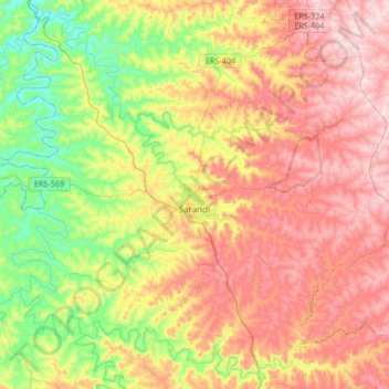 Sarandi topographic map, elevation, terrain