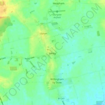 Kexby CP topographic map, elevation, terrain