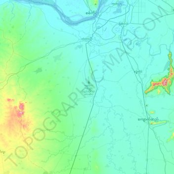 Tada-U Township topographic map, elevation, terrain