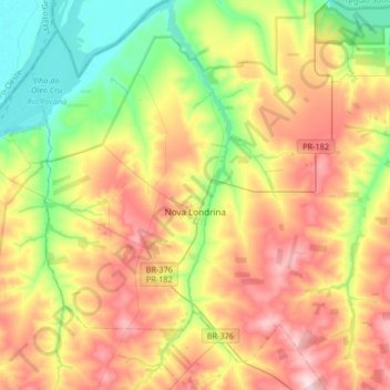 Nova Londrina topographic map, elevation, terrain